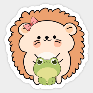 Happy hedgehog and Froggy Sticker